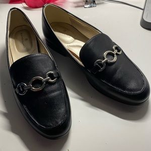 black buckle loafers